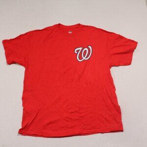 Majestic Men Red Washington Nationals Tee Shirt Turner 7 Size XL